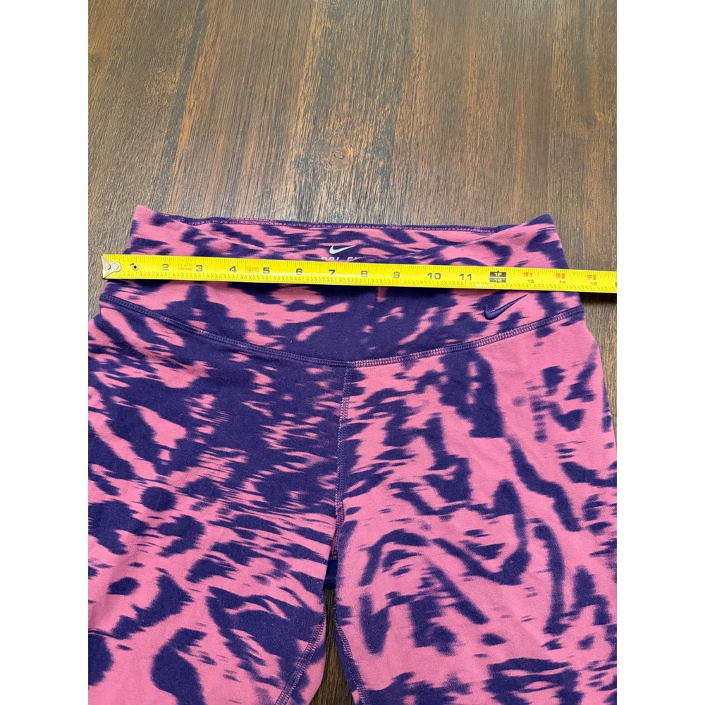 Nike Dri-FIT Womens Pink Purple Abstract Tiger Print Cropped Leggings Size M - Picture 6 of 7